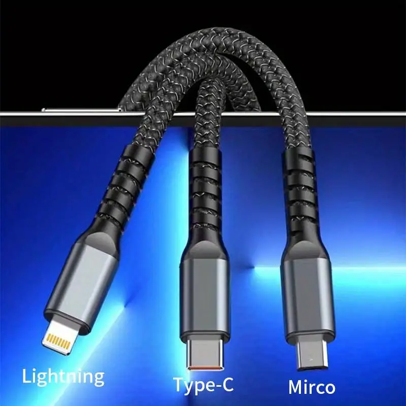 Nylon Braided Cable100W LED 3 In 1 - Image 4