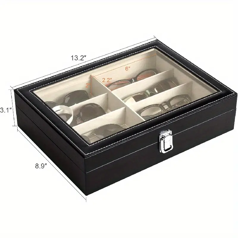 1pc Premium PU Leather Sunglass Box - Image 4