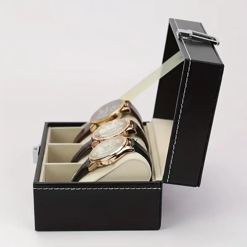 Luxury 3-Slot Watch Case Organizer - Image 2