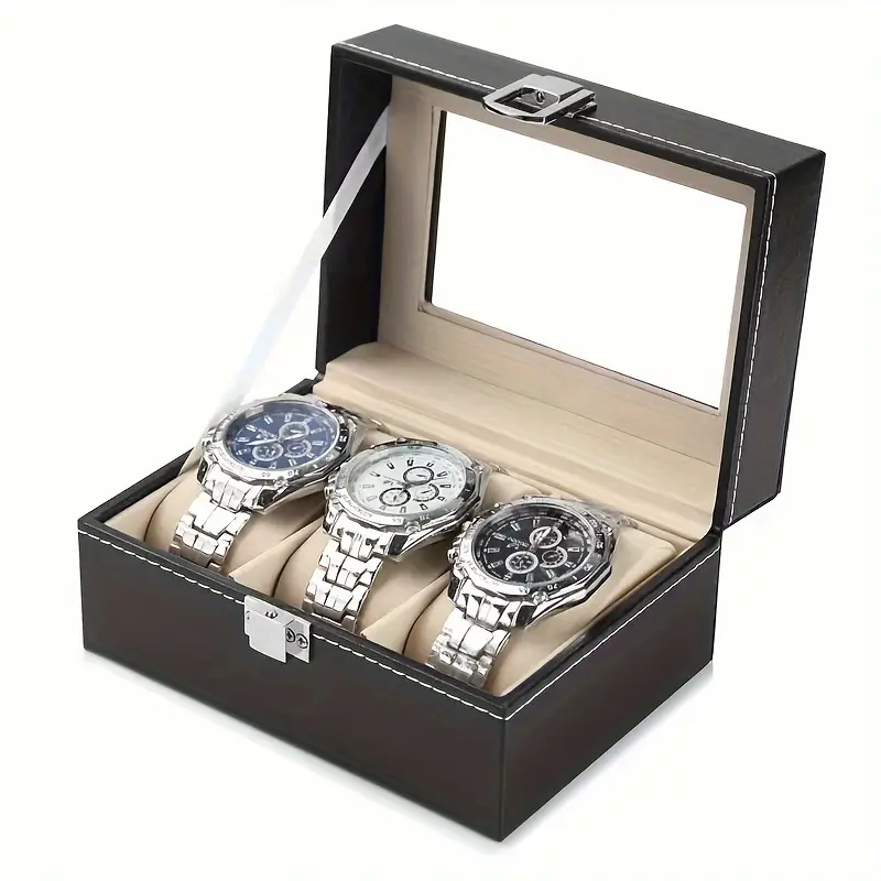 Luxury 3-Slot Watch Case Organizer