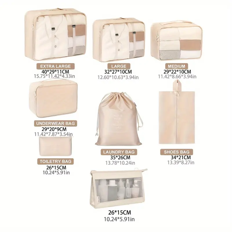 8-piece travel storage bag set. - Image 7
