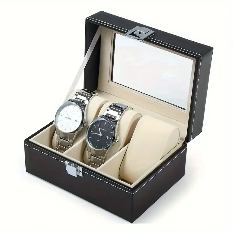 Luxury 3-Slot Watch Case Organizer - Image 3