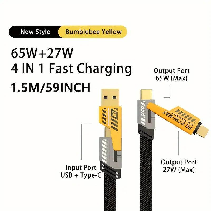 4-in-1 USB-C Cable 65W Fast Charging Cable - Image 10