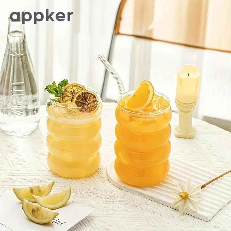 Glass Tumblr With Wooden Lid And Straw - Image 3