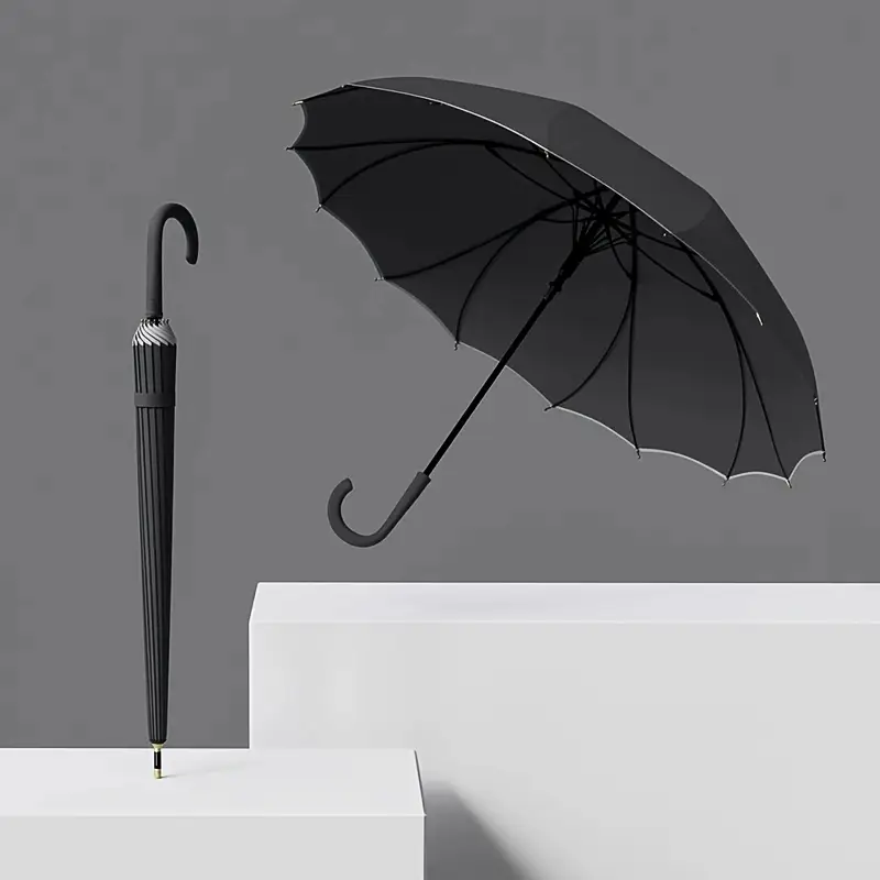 Plain Black J-Shaped Handle