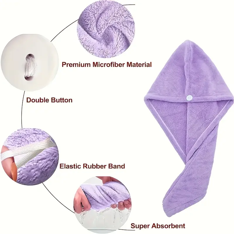 Microfiber Hair Towel Elastic Ring - Image 3