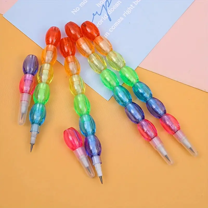 4pcs Colorful Stackable HB Pencils