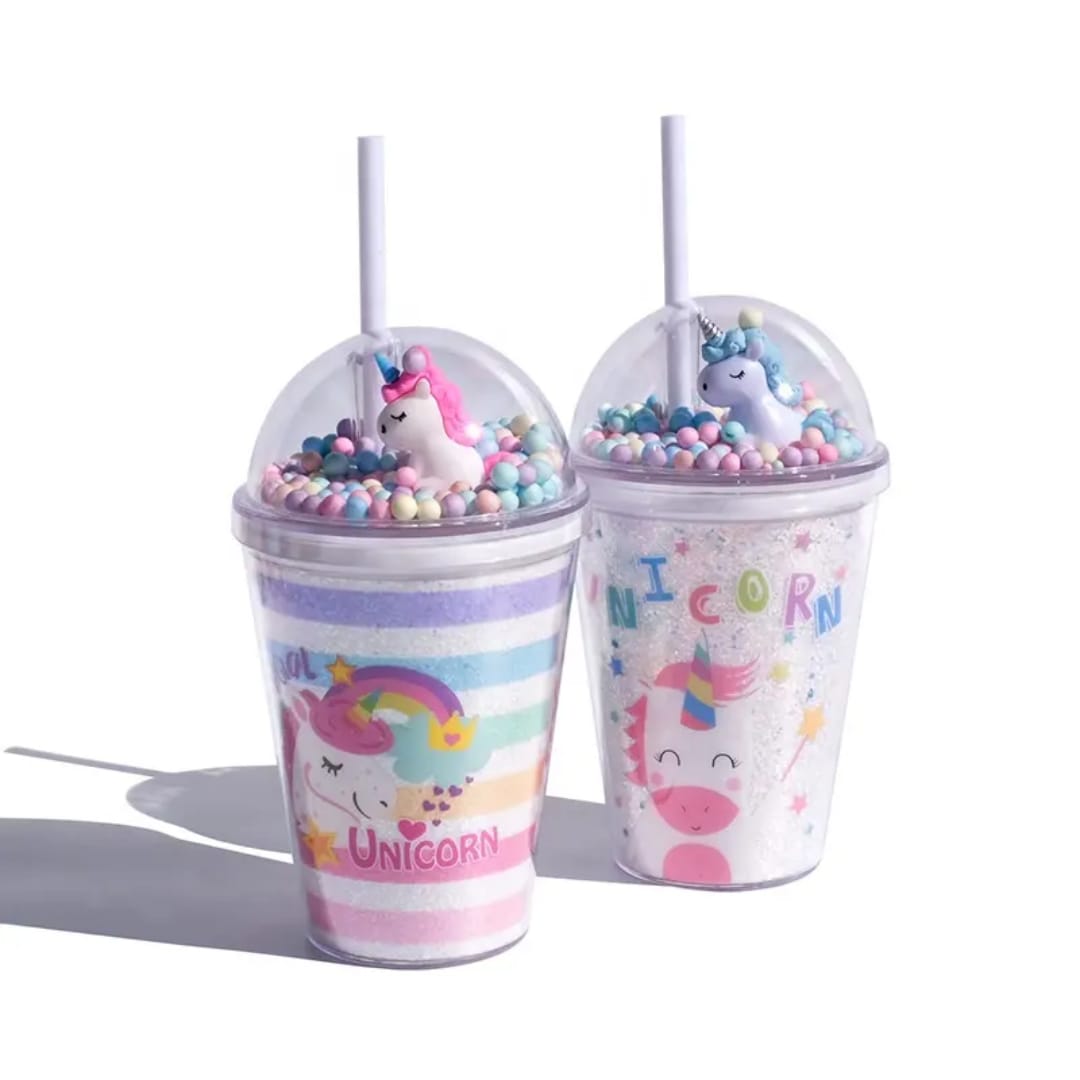Unicorn Water Bottles with Straw