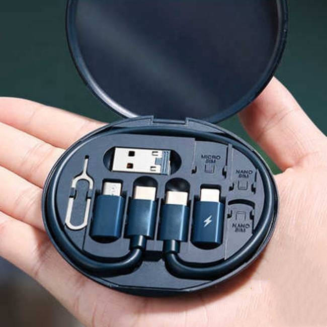 60W Fast Charging 4-in-1 Multi-Function Mobile Phone Cable Multi-Head Conversion Data Cable with Storage Box for Computer Use - Image 3