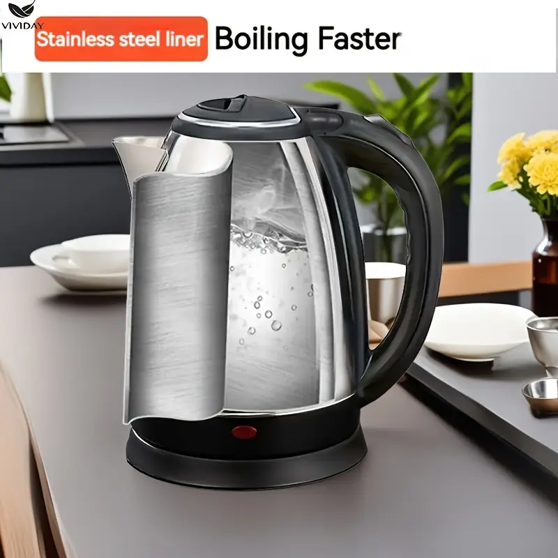 Stainless Steel Electric Kettle - Large Capacity, Durable & Portable for Home, Office, - Image 4