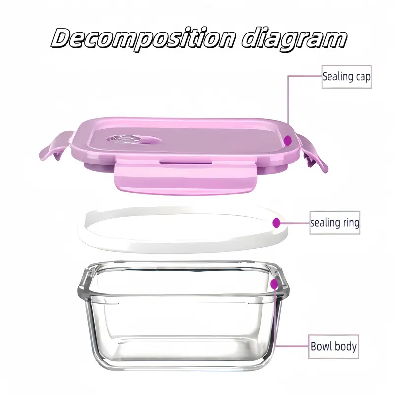 High Borosilicate Thickened Glass Food Container 320ML - Image 2