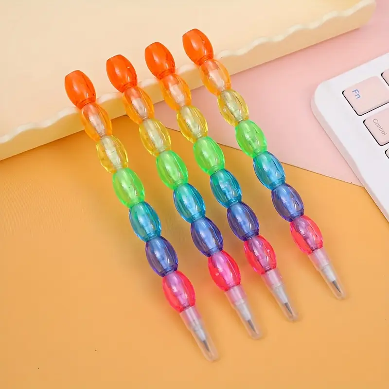 4pcs Colorful Stackable HB Pencils - Image 2