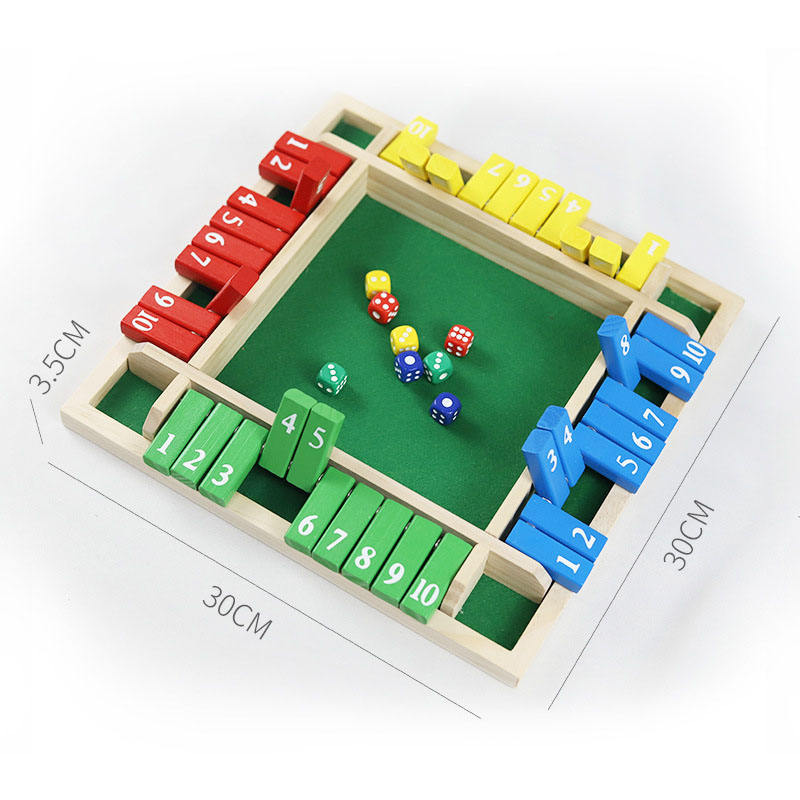 Four-Sided Wooden Shut the Box Dice Game - Image 4