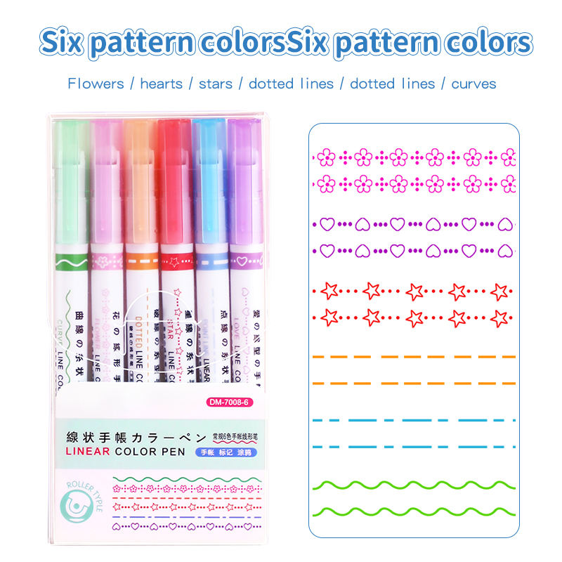 Multi-Pattern Curve Highlighter Roller Pen Set - Image 4