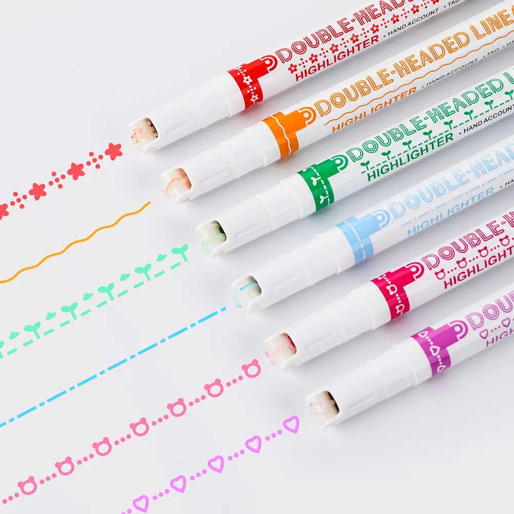 Multi-Pattern Curve Highlighter Roller Pen Set - Image 6