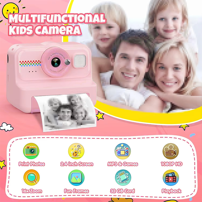 Kids Camera Instant Print, 1080P HD