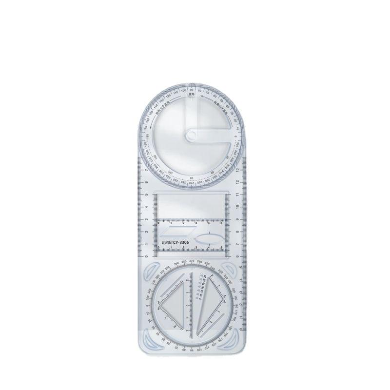 Mathematics Multifunction Plastic 20cm Drawing Geometry Ruler - Image 3