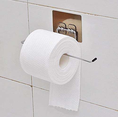 Tissue Roll Paper Towel Holder Stainless Steel Washable Stick Hook - Image 4