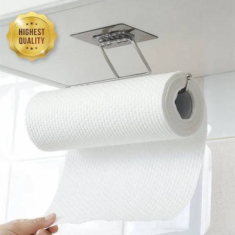 Tissue Roll Paper Towel Holder Stainless Steel Washable Stick Hook - Image 3